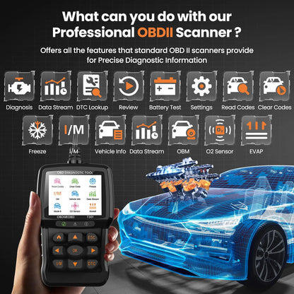 OBD2 Scanner: Check Engine Light Code Reader & Reset Tool