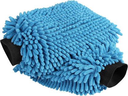 Chenille Microfiber Car Cleaning Mitts 2-Pack - Safely Clean Car Paint, Powerfully Remove Dirt