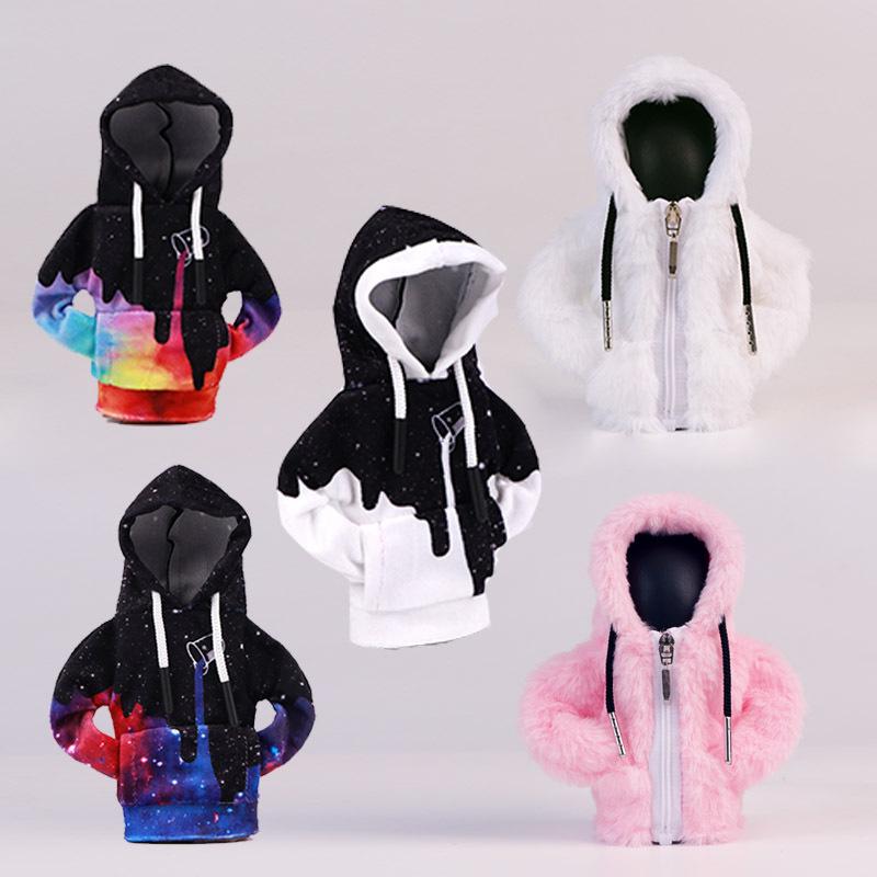 Car Gear Shift Knob Cover Hoodie Style – Anti-Sweat Shifter Cover for Manual & Automatic Cars, Universal Gear Stick Protector, Funny Car Interior Accessories Gift hoodies mini Cute funny hoodie car decor fyrasol