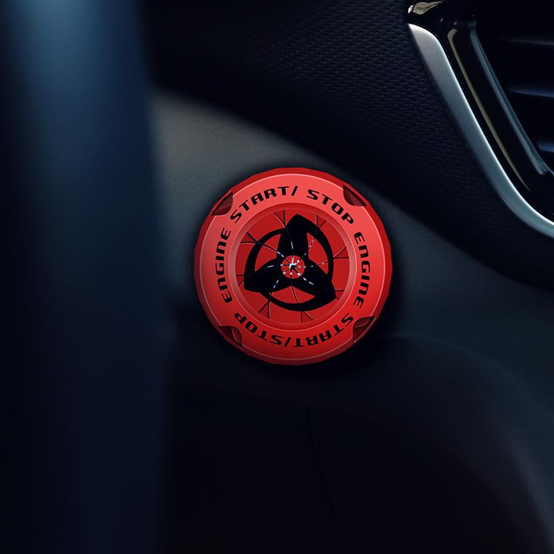 Naruto Style Car Engine Start Button Cover for Vehicles & Motorcycles Full Alloy Protective Design Enhanced Interior Style Sporty Touch fyrasol