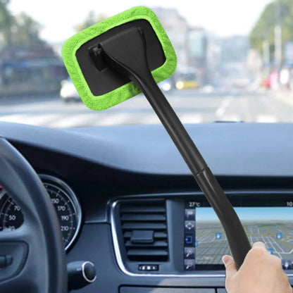 Car Windshield Cleaning Tool – Extendable Handle with 4 Reusable Microfiber Pads