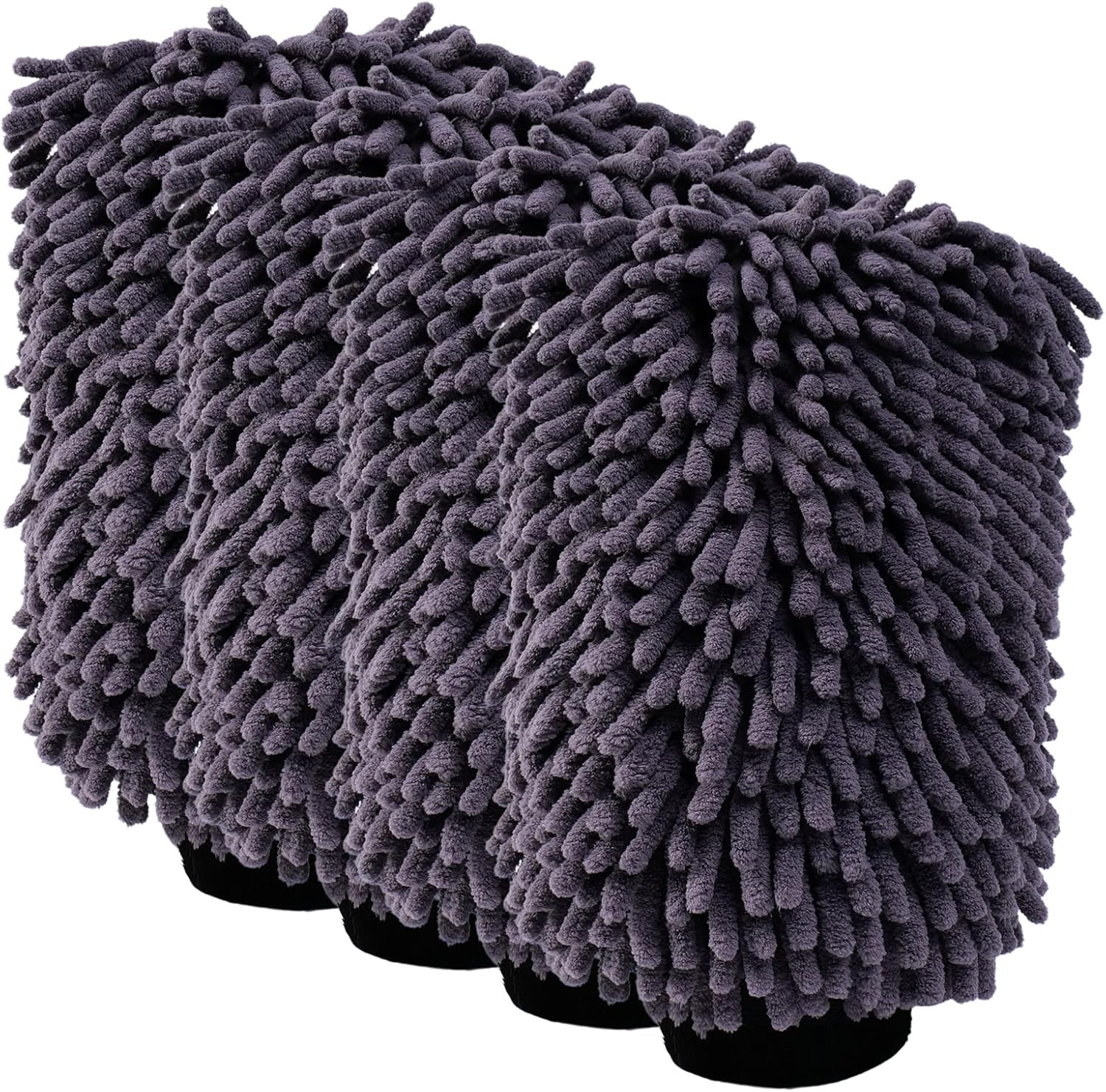 4Pack Scratch-Free Car Wash Mitt with Elastic Wrist Cuff & Waterproof Lining, High-Density Microfiber Mitt for Car Detailing, Protects Hands & Paint,Household Cleaning Glove Set(Grey) mysite