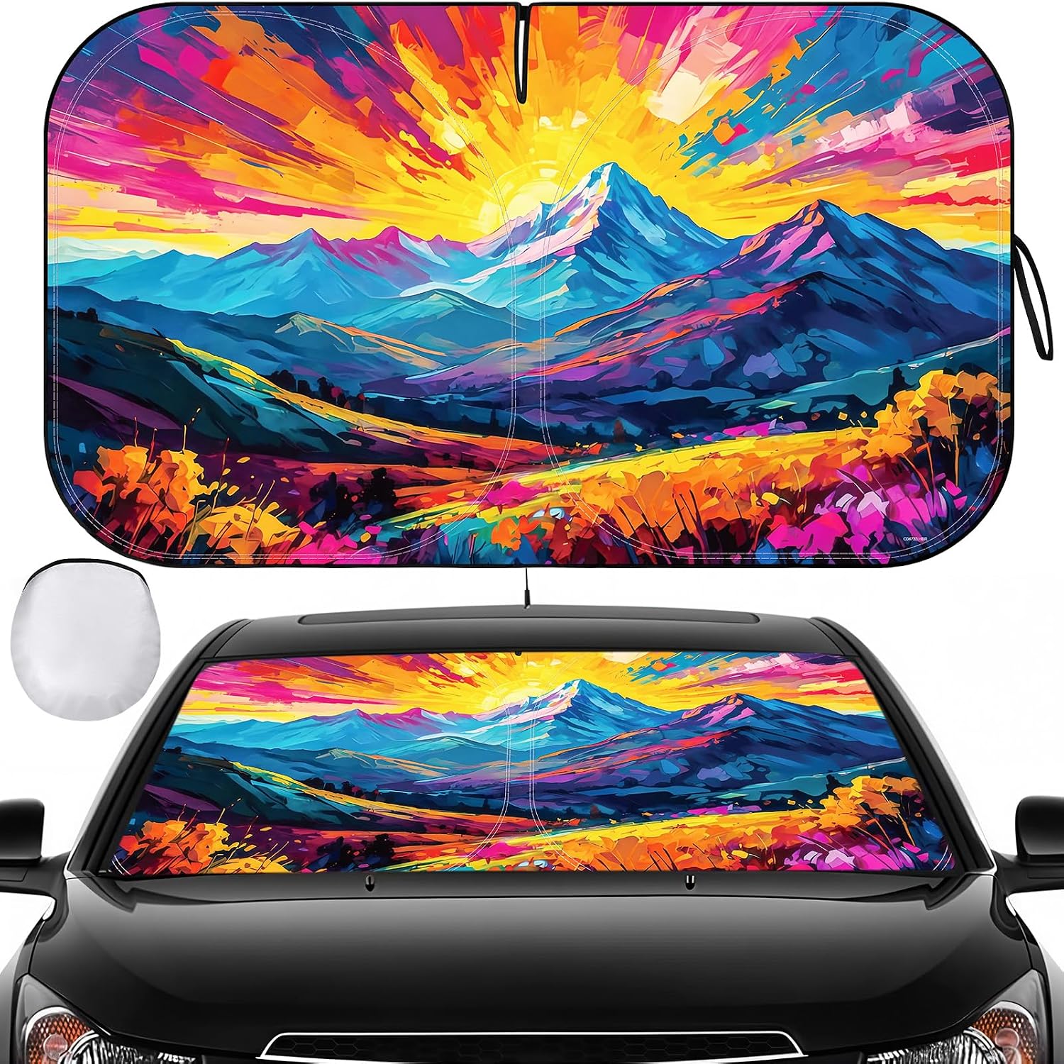 Car Windshield Sun Shade, Foldable Front Window Sunshade Blocks UV Rays, Keep Car Interior Cool, Universal Fit for Hatchback, Truck, SUV, MPV mysite