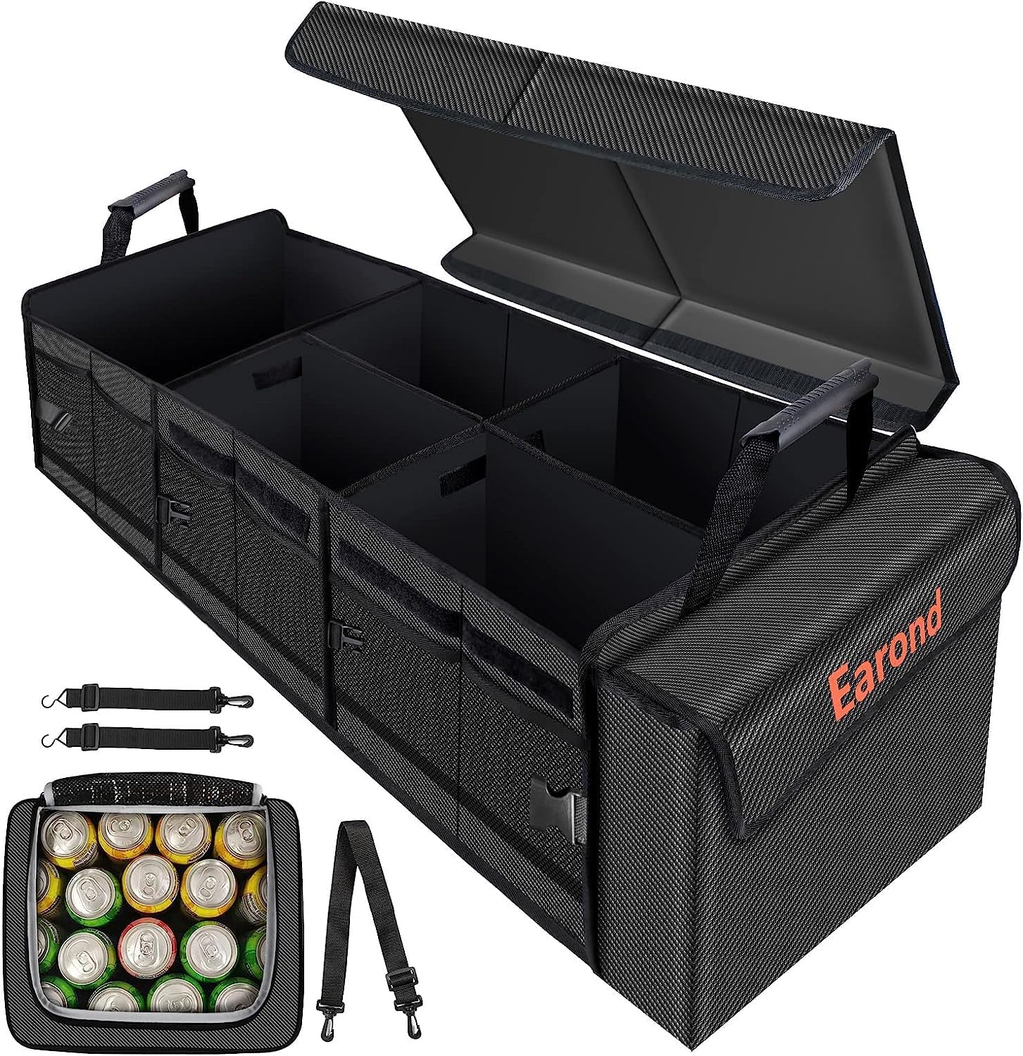 Large Trunk Organizer with Portable Leakproof Cooler Bag,Foldable Cover,Adjustable Securing Straps,Collapsible Trunk Organizer for Suv Car Truck Sedan (4-in-1 with Cooler) mysite