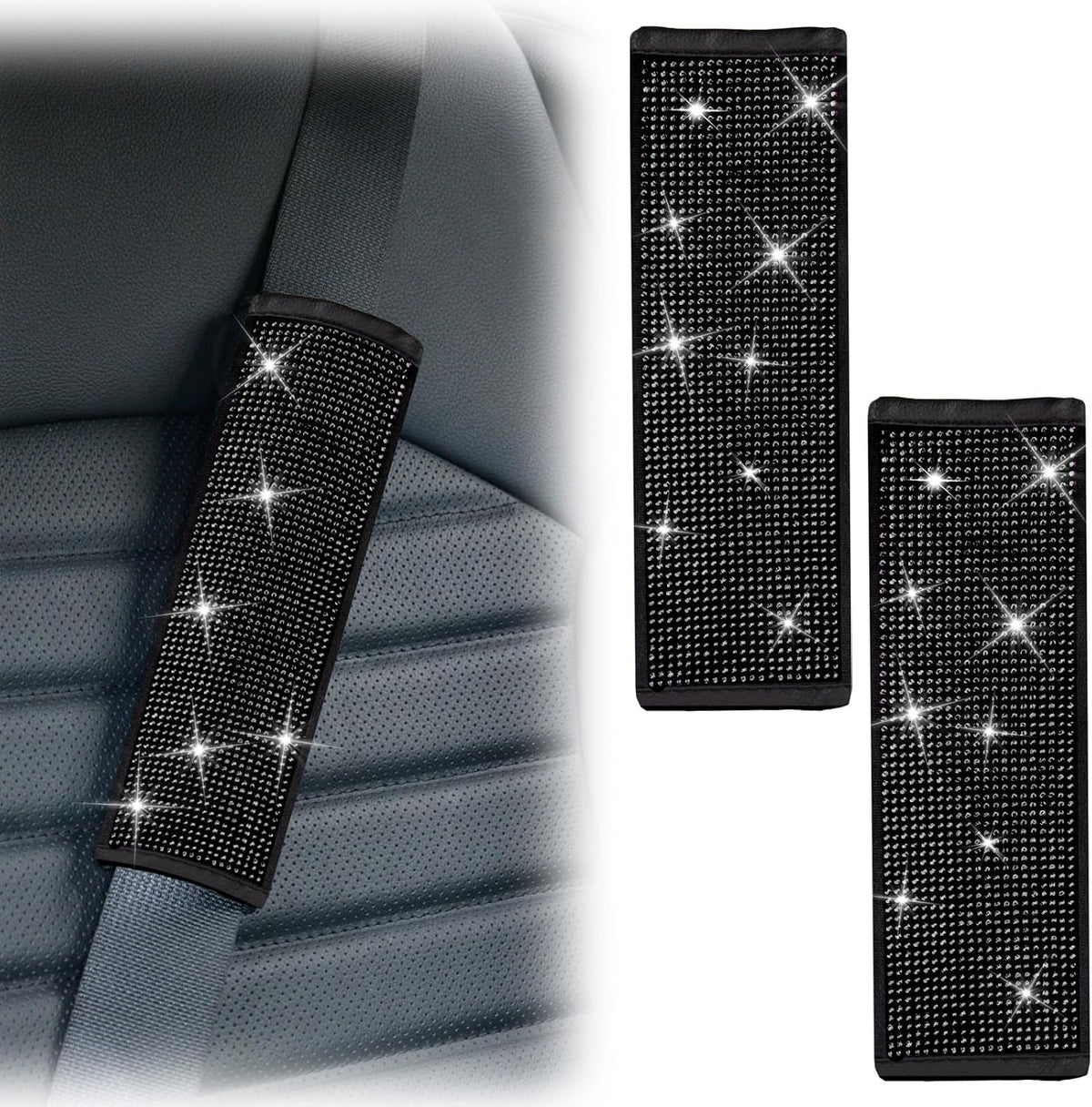 2 PCS Bling Car Seat Belt Shoulder Pads, Bling Seat Belt Covers mysite