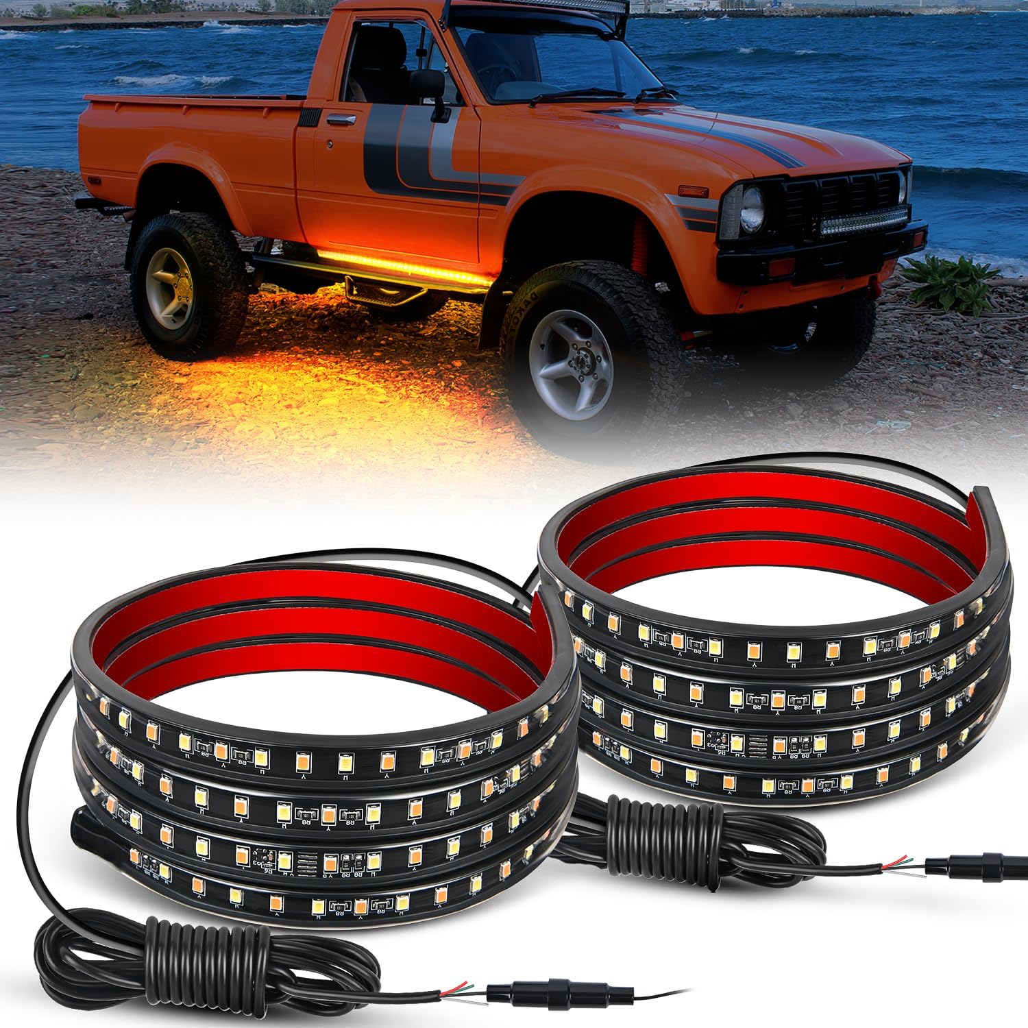 Nilight 60 Inch Truck Tailgate Light Bar 108 LED Single Row | LED Tailgate Light Strip with Running Brake Turn Signal and White Reverse Lights for Pickup Trucks mysite