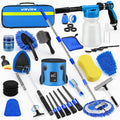 36Pcs Blue Car Wash Detailing Kit，Car Cleaning Set with Foam Gun Sprayer，Long-Handle Brush Mop，Large Collapsible Bucket，Complete Car Wash Supply Gift for Men and Women mysite