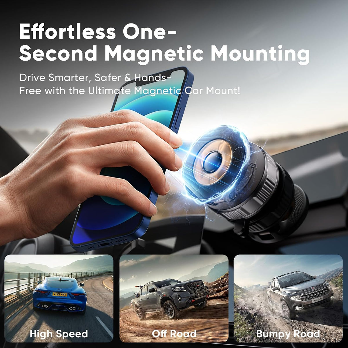 Car Phone Holder for Magsafe [80+LBS Max Suction & 2500gf Magnetic] mysite