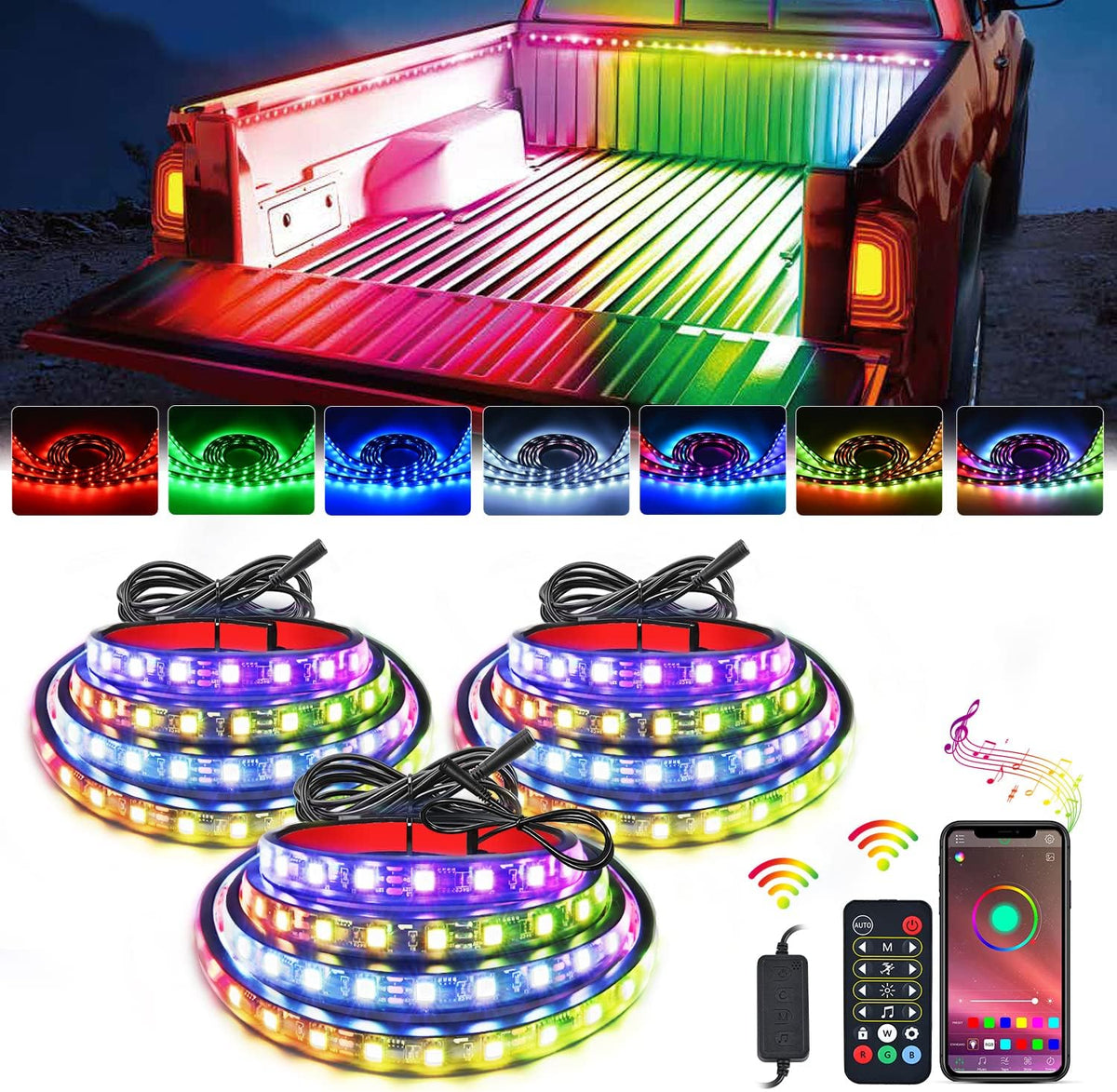 Nilight 3PCS 60 Inch Truck Bed Light Kit 270 LEDs | Waterproof Cargo LED Light Strips with On/Off Switch, Blade Fuse, Splitter and Extension Cable for Pickup Truck SUV RV Boat mysite