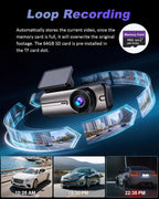 Dash Cam Front and Rear 4K+1080P, 5GHz WiFi, App Control, with 64GB Card mysite