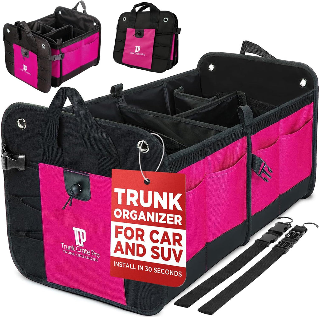 Car Trunk Organizer for SUV, Truck & Auto Cargo Storage, Black, XL | Fits Cars, SUVs & Trucks 6 Adjustable Compartments Non-Slip Base & Securing Straps Foldable 11 Pockets Car Accessories mysite