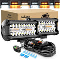 Nilight ZH303 2PCS 6.5 Inch 120W Spot & Flood Combo Driving 16AWG Wiring Harness for Led Work Light Triple Rows Off-Road Truck Car ATV SUV, 2 Years Warranty, White mysite