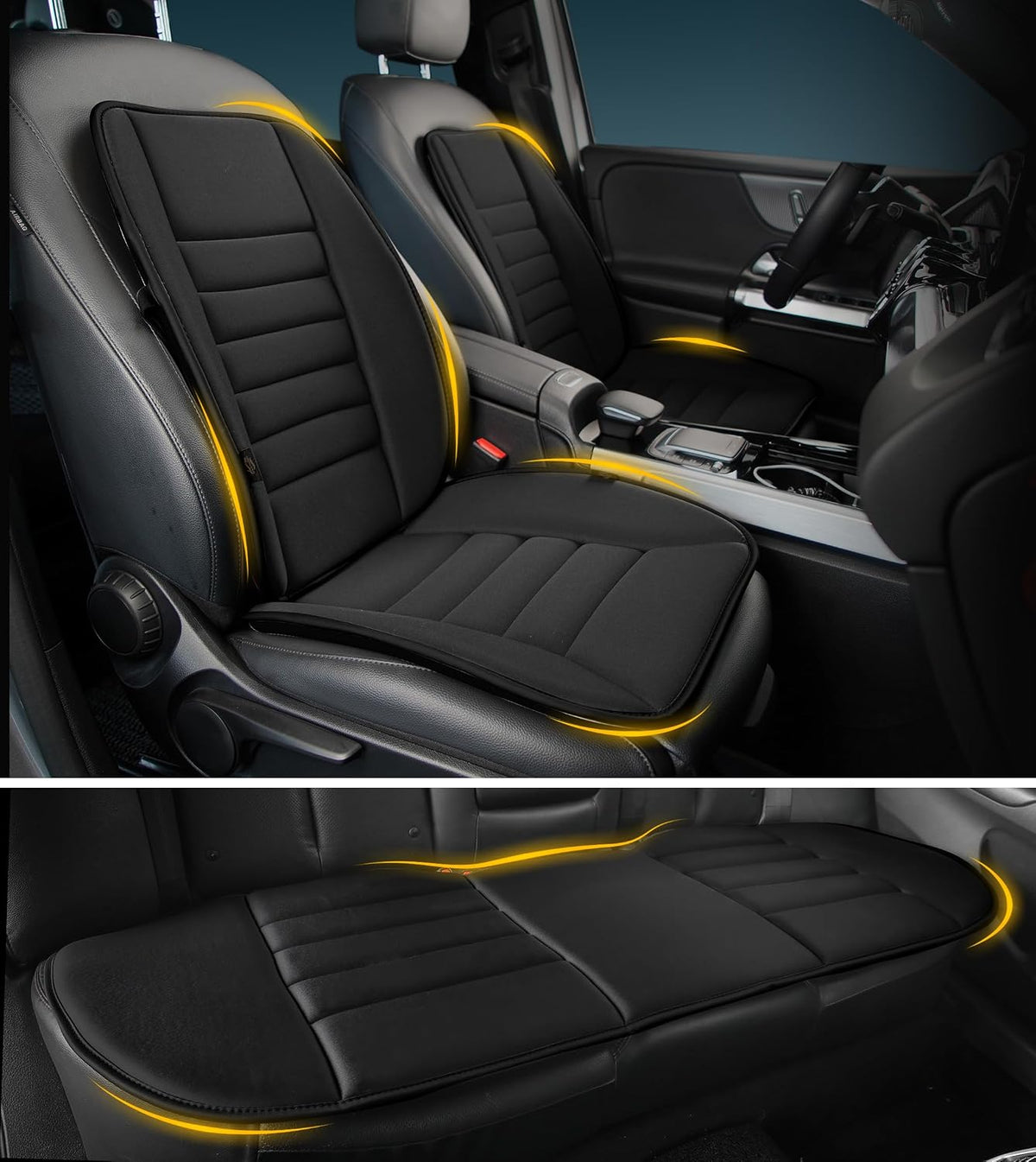 kingphenix Car Seat Cushion with Back Support Pillow, Memory Foam, Black mysite