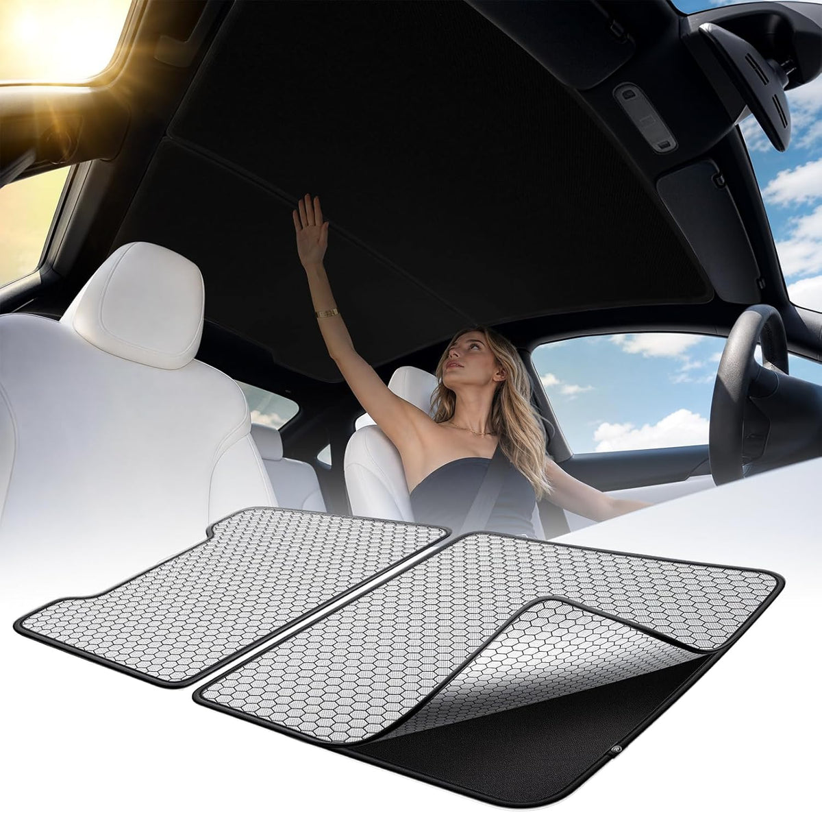 Tesla Model Y Juniper 2025-2026 Sunshade Roof Never Sag UPF50+ 99% UV Block mysite