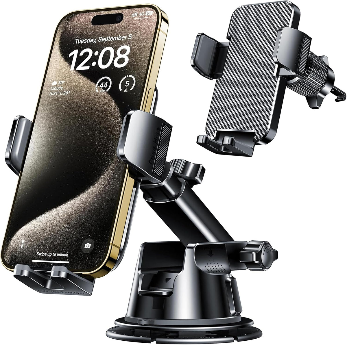 Qifutan Dash Mounted Holders Phone Holders for Your Car Phone Mount for Car Windshield Dashboard Air Vent Universal Desk Mounts Hands Free Automobile Cell Phone Holder Fit for iPhone Smartphone mysite