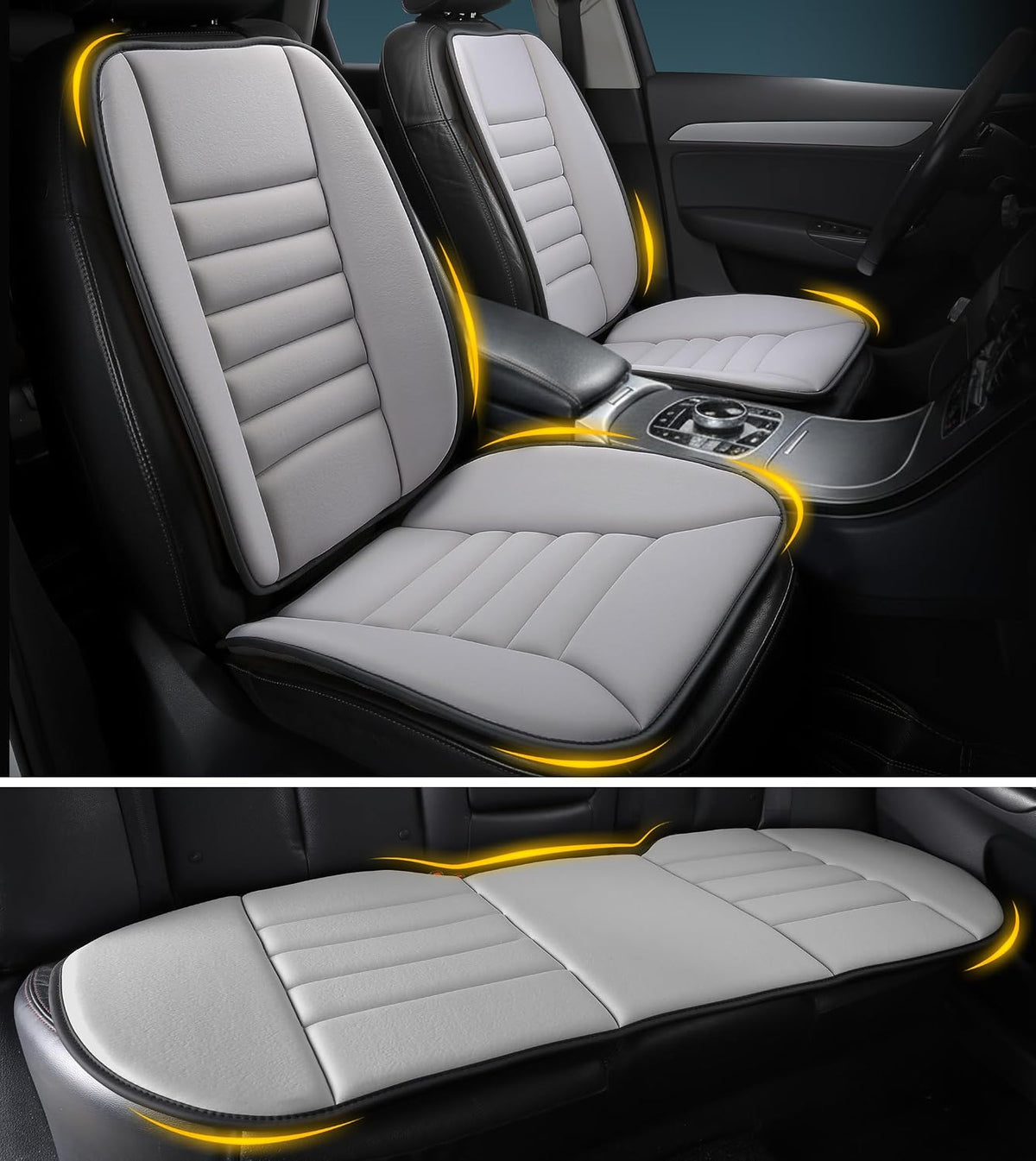 kingphenix Car Seat Cushion with Back Support Pillow, Memory Foam, Black mysite