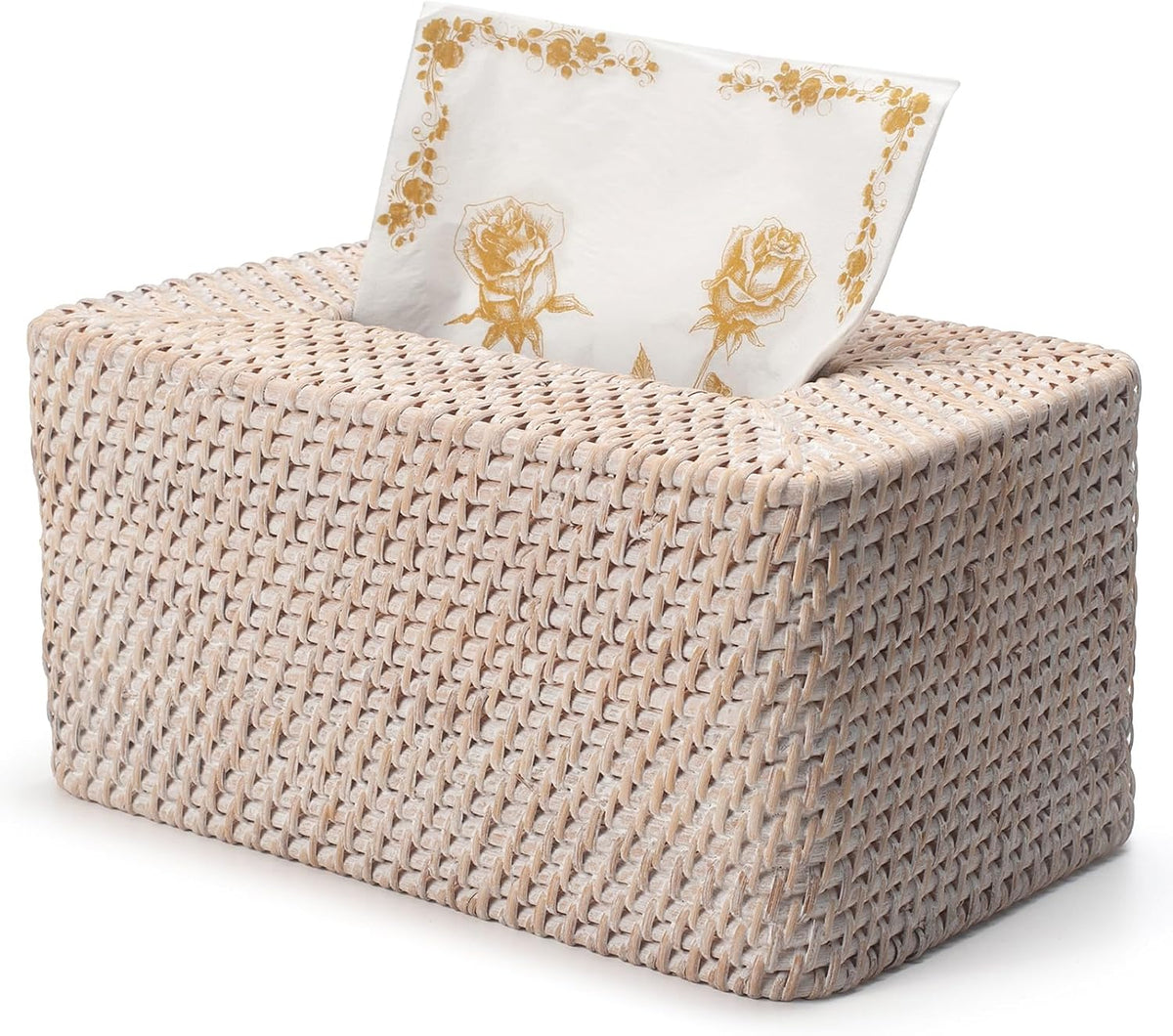 Rattan Tissue Box Cover Square, Hand Woven Wicker Tissue Holder, 5.5 x 5.5 X 5.7 inch, Natural mysite