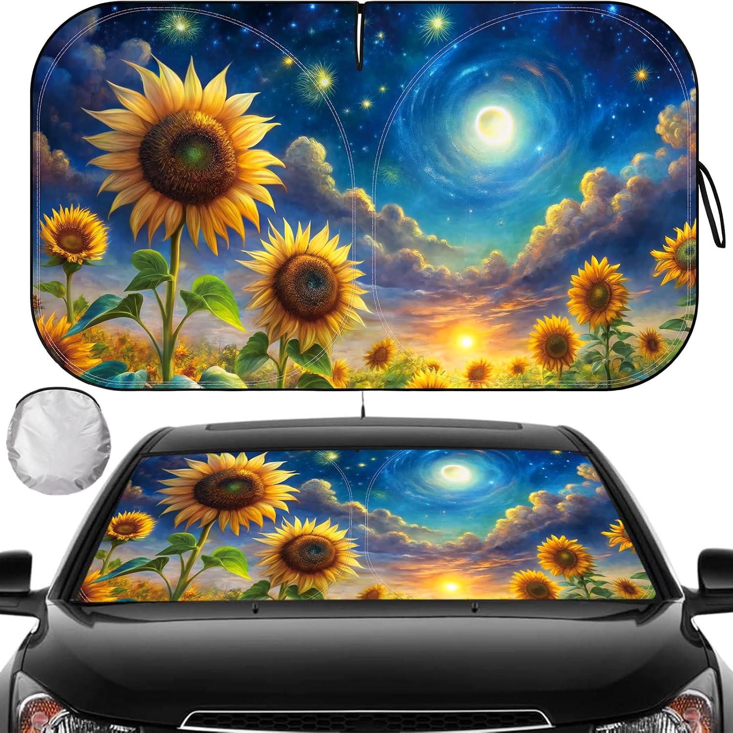 Car Windshield Sun Shade, Foldable Front Window Sunshade Blocks UV Rays, Keep Car Interior Cool, Universal Fit for Hatchback, Truck, SUV, MPV mysite