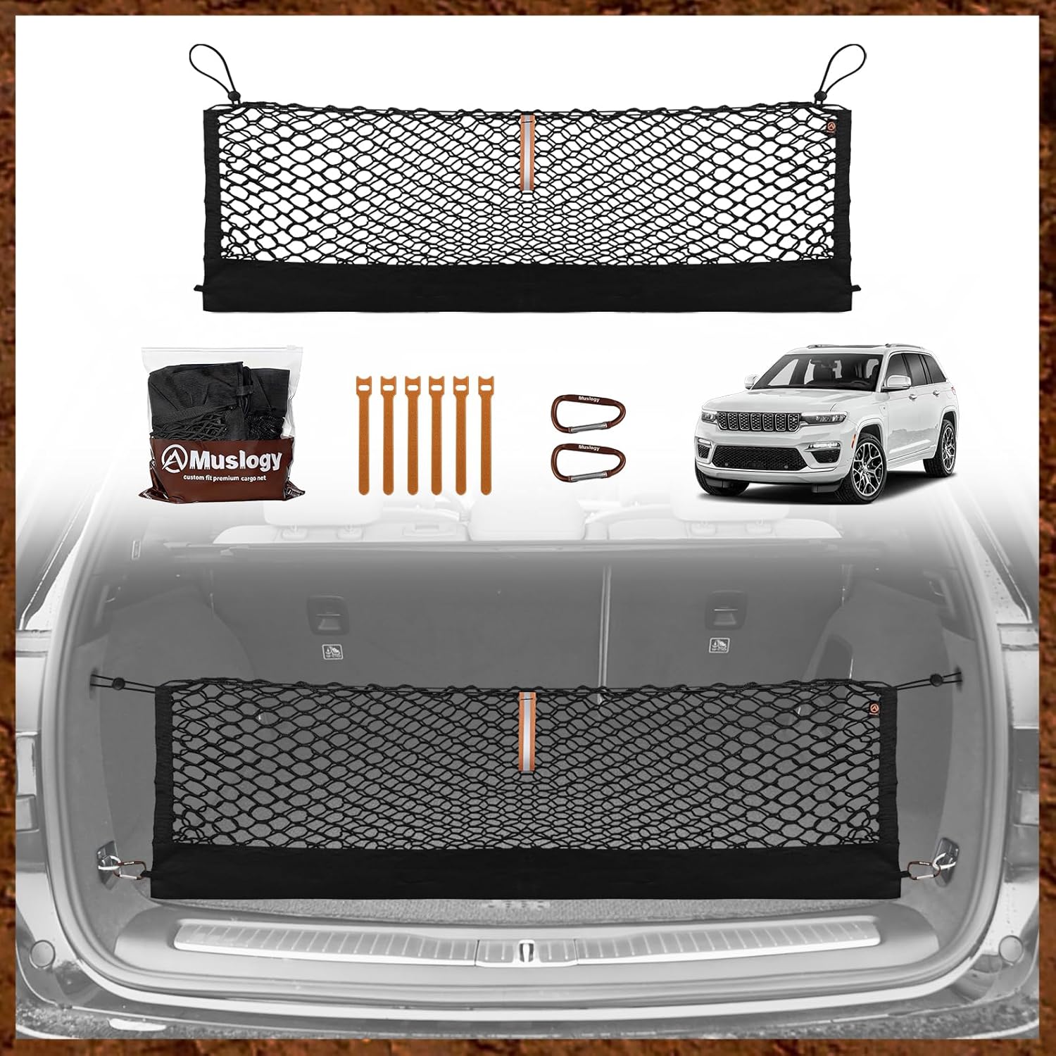 Truck Bed Cargo Net Trunk Netting Compatible with 2013-2026 Chevy Silverado & GMC Sierra 1500/2500HD/3500HD Accessories, Pickup Cargo Organizer SUV Sedan Storage Net w/Heavy Duty Carabiners mysite