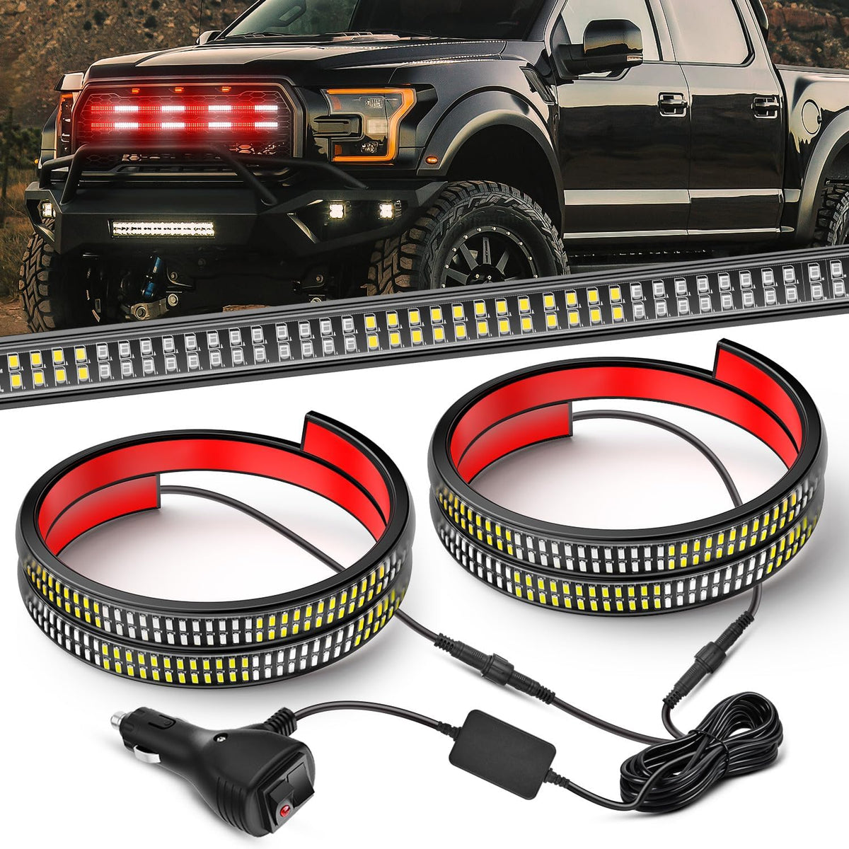 Nilight 8PCS Truck Pickup Bed Light Kit 24LED White | Rock for Van Off-Road Under Car Side Marker Foot Wells Rail Lights with Switch mysite