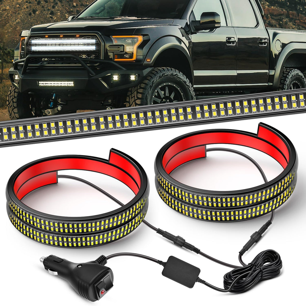 Nilight 8PCS Truck Pickup Bed Light Kit 24LED White | Rock for Van Off-Road Under Car Side Marker Foot Wells Rail Lights with Switch mysite