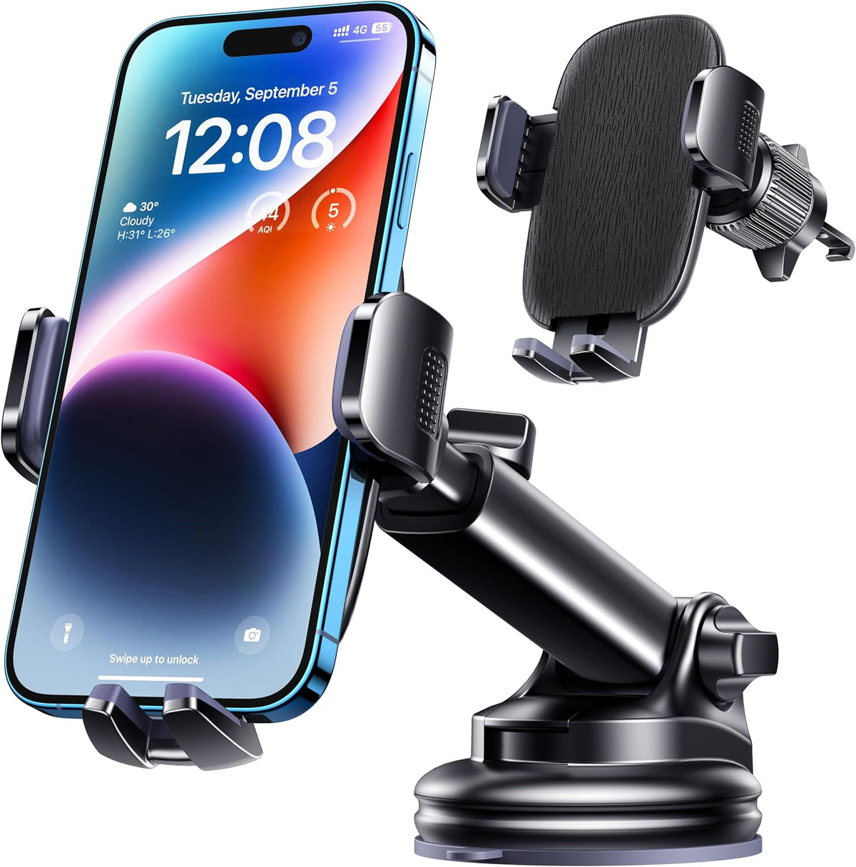 Qifutan Dash Mounted Holders Phone Holders for Your Car Phone Mount for Car Windshield Dashboard Air Vent Universal Desk Mounts Hands Free Automobile Cell Phone Holder Fit for iPhone Smartphone mysite