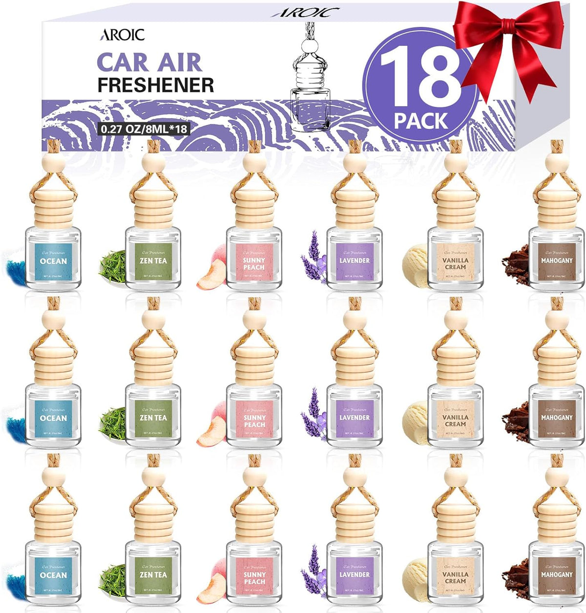 AROIC 6Pack Car Air Freshener, Hanging Essential Oil Air Freshener Diffuser mysite