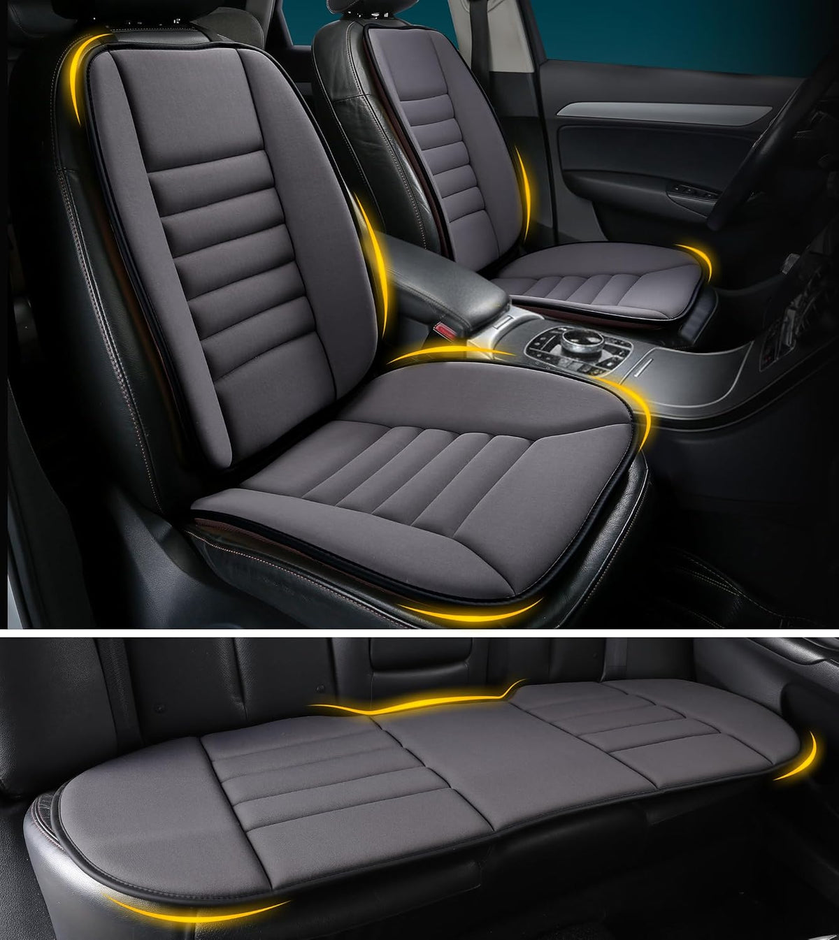 kingphenix Car Seat Cushion with Back Support Pillow, Memory Foam, Black mysite