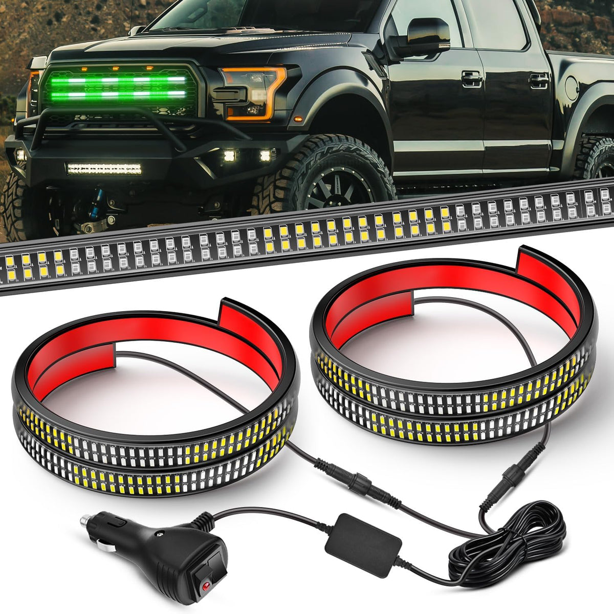 Nilight 8PCS Truck Pickup Bed Light Kit 24LED White | Rock for Van Off-Road Under Car Side Marker Foot Wells Rail Lights with Switch mysite