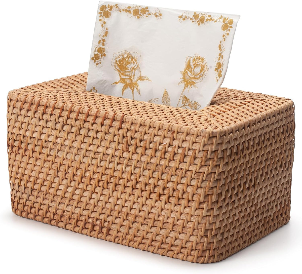 Rattan Tissue Box Cover Square, Hand Woven Wicker Tissue Holder, 5.5 x 5.5 X 5.7 inch, Natural mysite