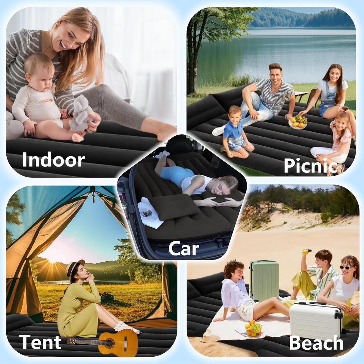 Car Air Mattress Inflatable Camping Bed for Tesla Model Y Backseat Trunk mysite