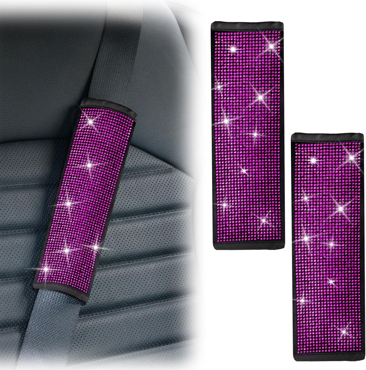 2 PCS Bling Car Seat Belt Shoulder Pads, Bling Seat Belt Covers mysite