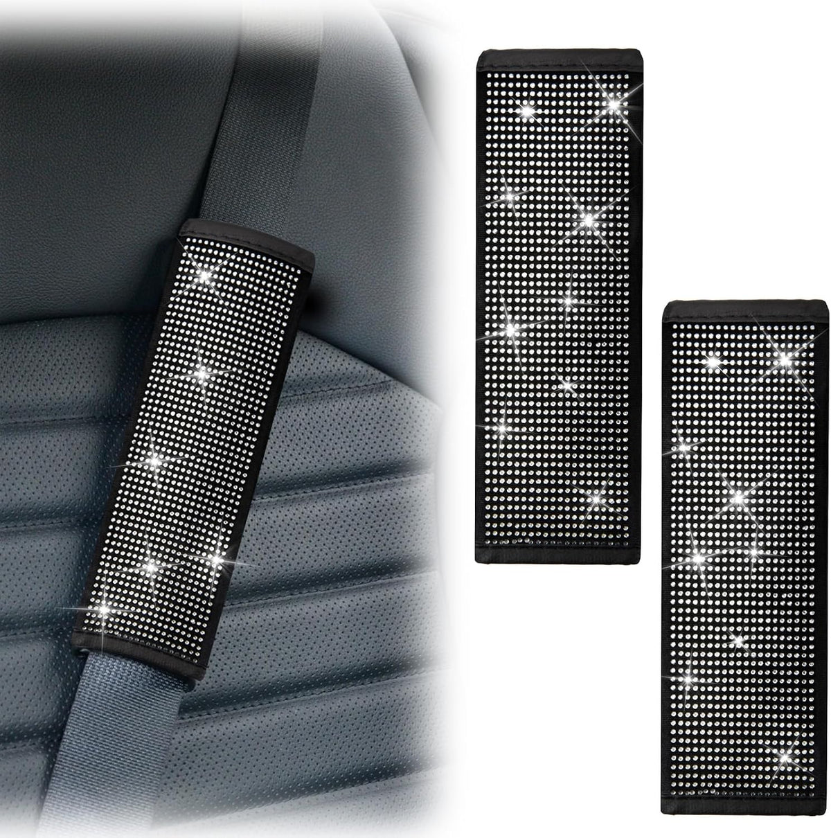 2 PCS Bling Car Seat Belt Shoulder Pads, Bling Seat Belt Covers mysite