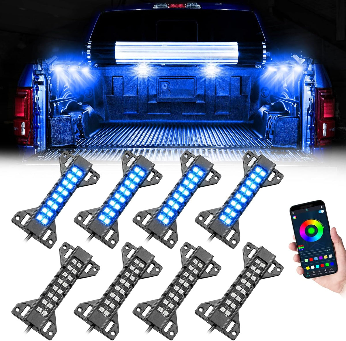 Truck Bed Lights 8 Pods, SWATOW INDUSTRIES Truck Bed LED Light Bar Kits w/Switch Rear Cargo Lights Truck Lighting Kits for Ram 1500 2500 Tacoma F150 F250 F350 Chevy Pickup Vans RVs - White mysite