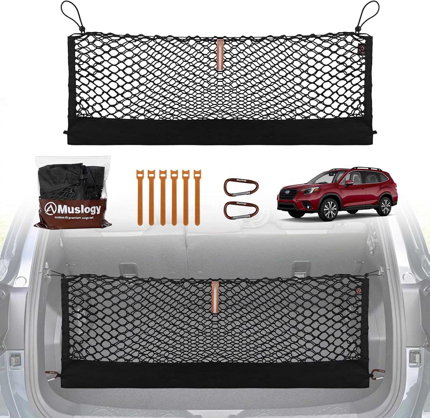 Truck Bed Cargo Net Trunk Netting Compatible with 2013-2026 Chevy Silverado & GMC Sierra 1500/2500HD/3500HD Accessories, Pickup Cargo Organizer SUV Sedan Storage Net w/Heavy Duty Carabiners mysite