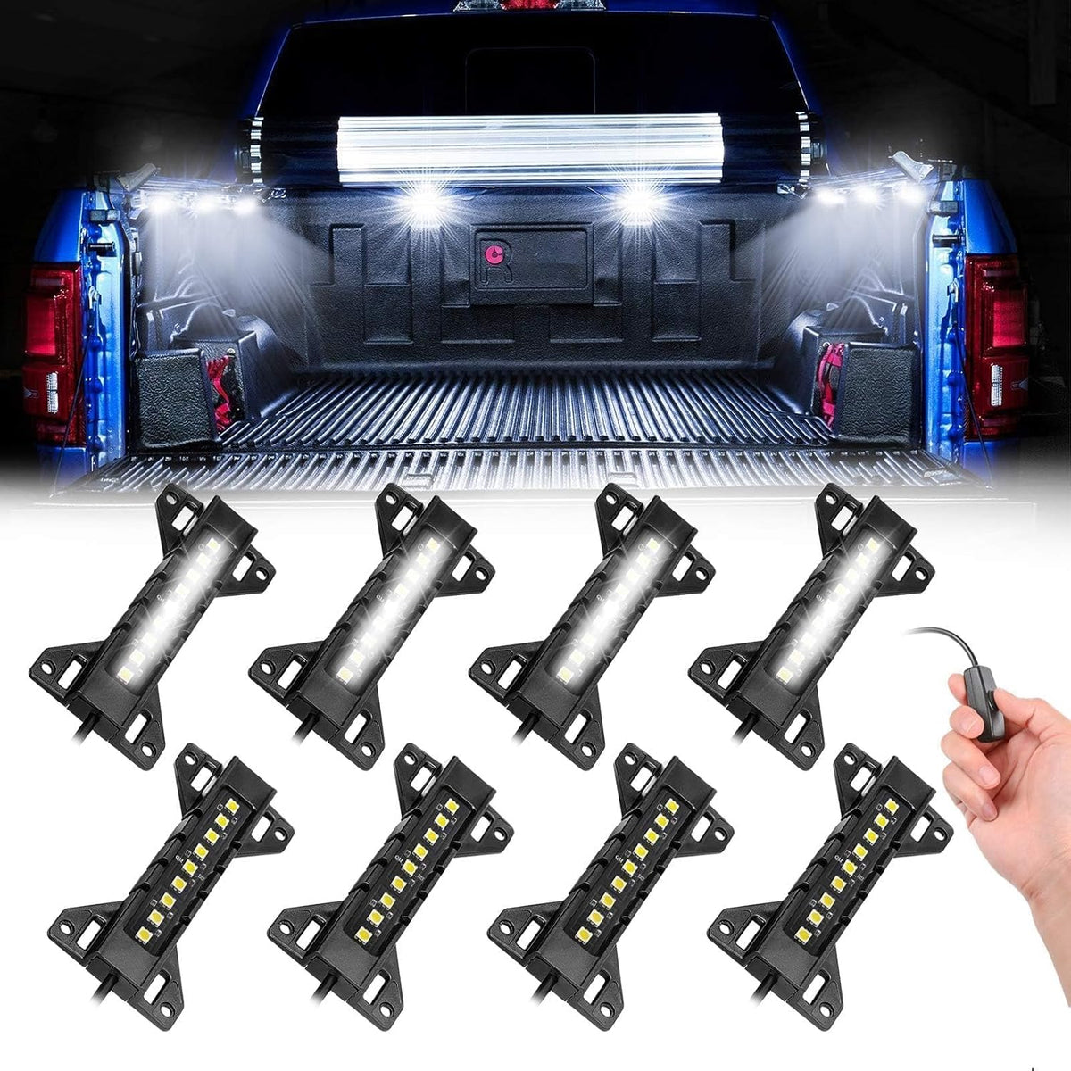 Truck Bed Lights 8 Pods, SWATOW INDUSTRIES Truck Bed LED Light Bar Kits w/Switch Rear Cargo Lights Truck Lighting Kits for Ram 1500 2500 Tacoma F150 F250 F350 Chevy Pickup Vans RVs - White mysite