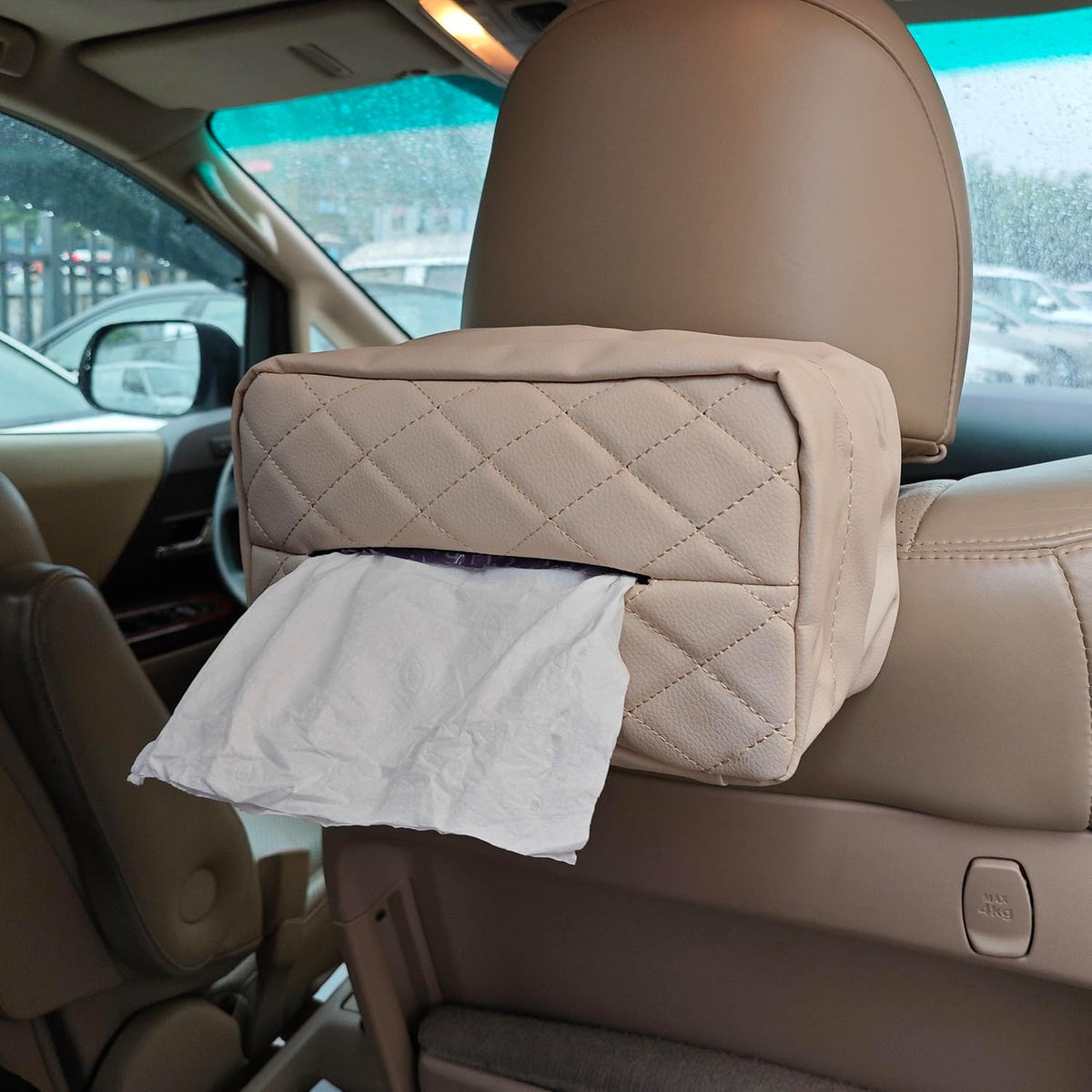 Car Tissue Holder for 120 Standard Tissue,Leather PU Tissues Box Cover for Car Backseat,Extra Large Rectangle Napkin Holder Soft Rectangular,Fits for Kleenex tissues,for Storage& Organization (Black) mysite