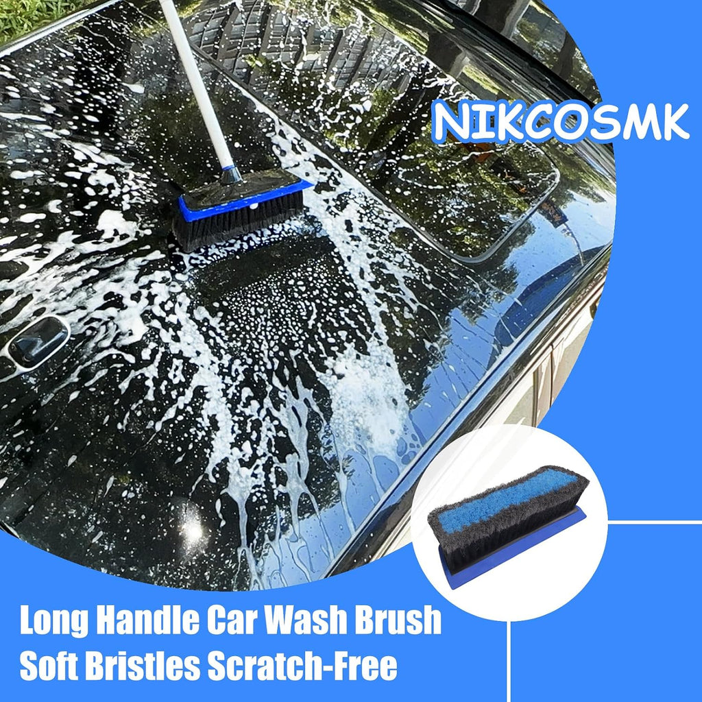 62'' Car Wash Brush with Long Handle, Car Wash Kit with Tire Brush, Tower, Window Squeegee, Chenille Microfiber Car Wash Mop Mitt, Car Cleaning Brush Kit Supplies for Car, Truck, SUV, RV mysite