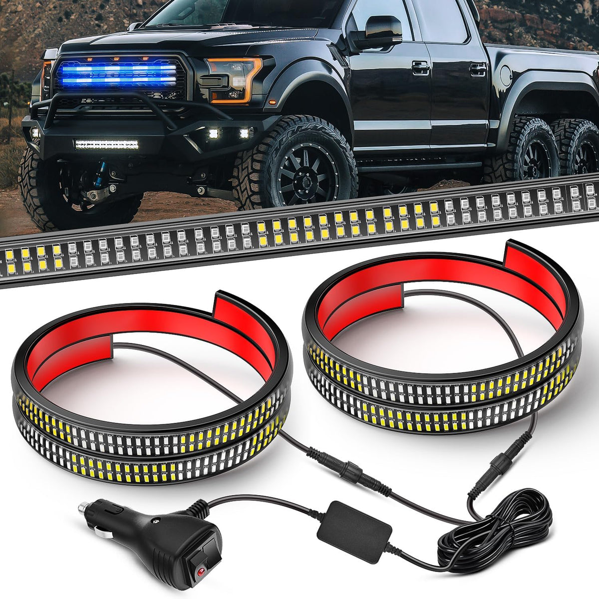 Nilight 8PCS Truck Pickup Bed Light Kit 24LED White | Rock for Van Off-Road Under Car Side Marker Foot Wells Rail Lights with Switch mysite