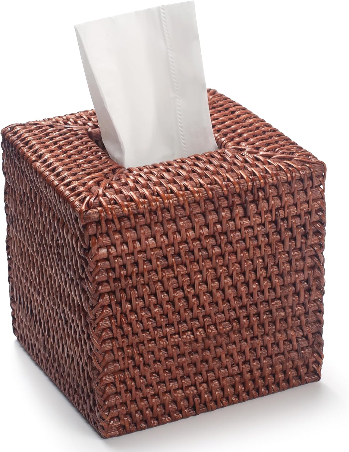 Rattan Tissue Box Cover Square, Hand Woven Wicker Tissue Holder, 5.5 x 5.5 X 5.7 inch, Natural mysite