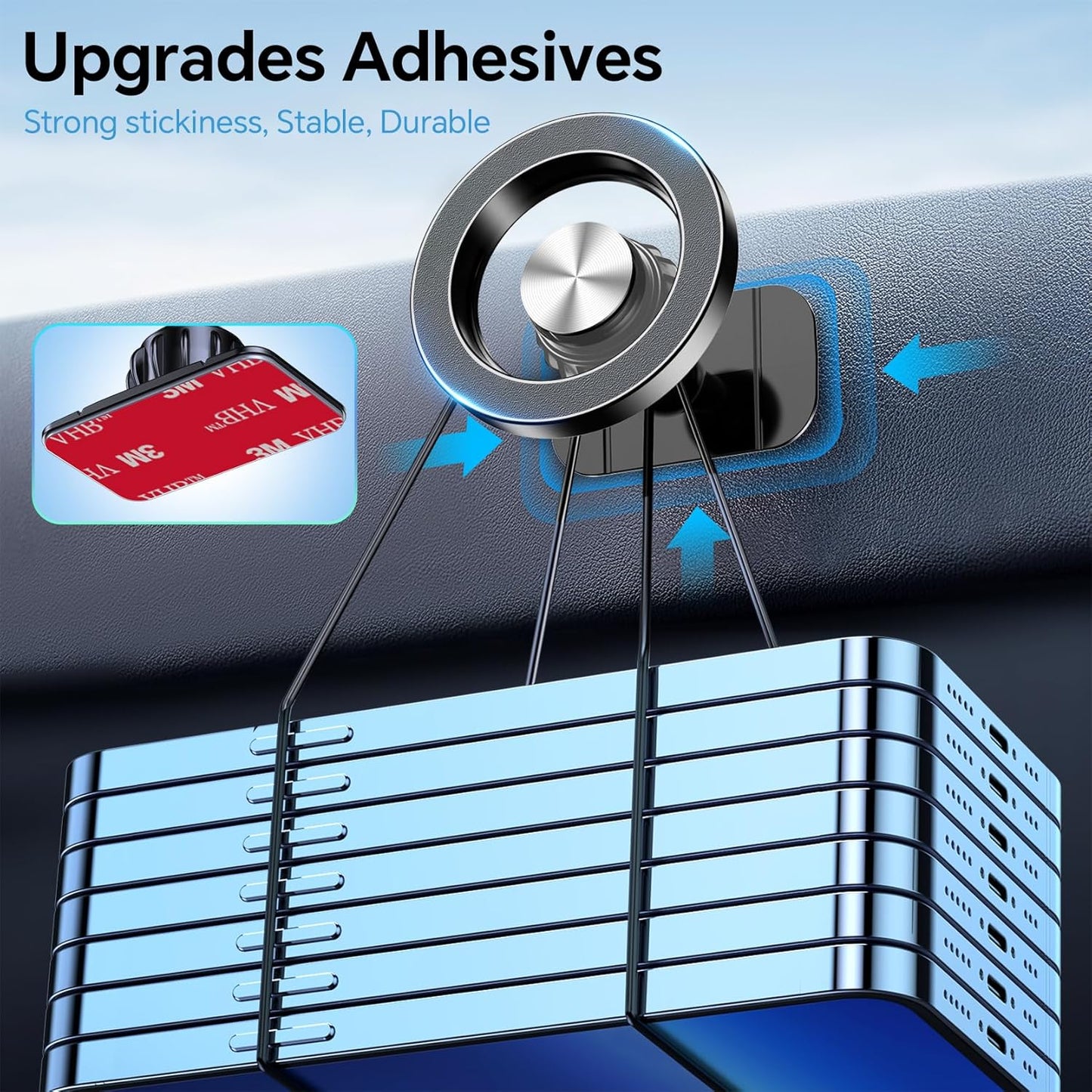 Magnetic Phone Holder for Car with Magsafe Compatibility for iPhone 17 16 15 14 Strong Magnetic Hold 360° Rotation Safe Driving View Car Accessories