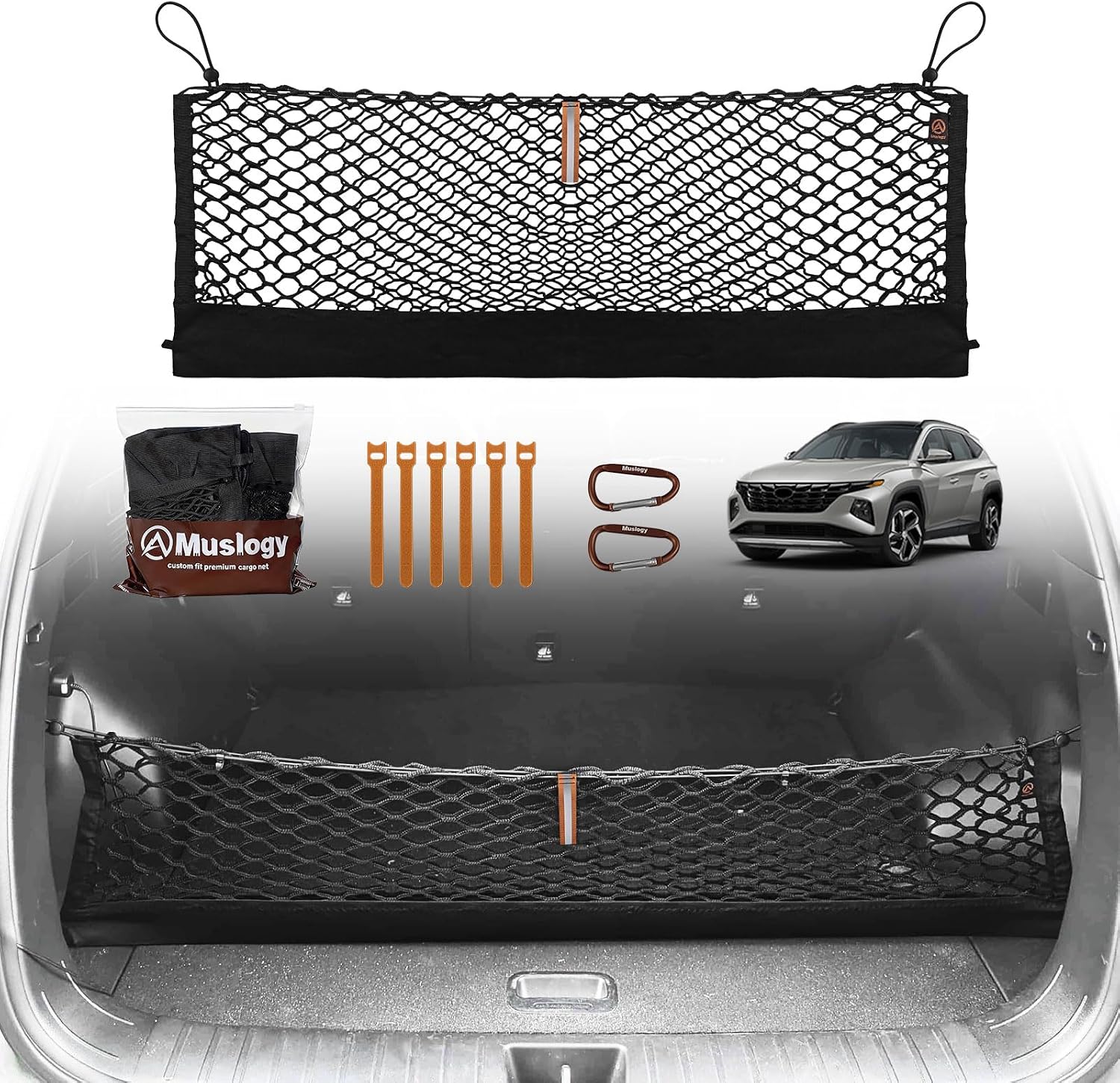 Truck Bed Cargo Net Trunk Netting Compatible with 2013-2026 Chevy Silverado & GMC Sierra 1500/2500HD/3500HD Accessories, Pickup Cargo Organizer SUV Sedan Storage Net w/Heavy Duty Carabiners mysite