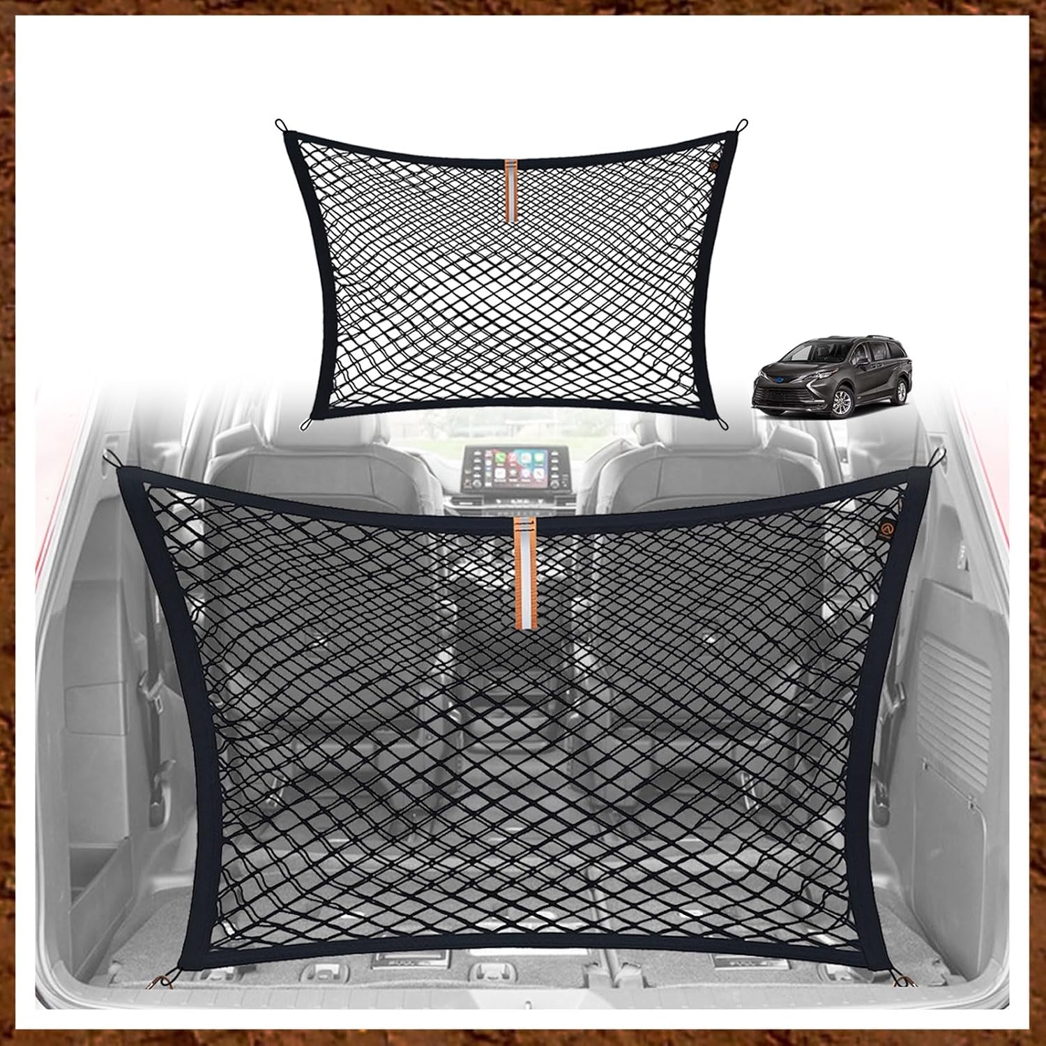 Truck Bed Cargo Net Trunk Netting Compatible with 2013-2026 Chevy Silverado & GMC Sierra 1500/2500HD/3500HD Accessories, Pickup Cargo Organizer SUV Sedan Storage Net w/Heavy Duty Carabiners mysite
