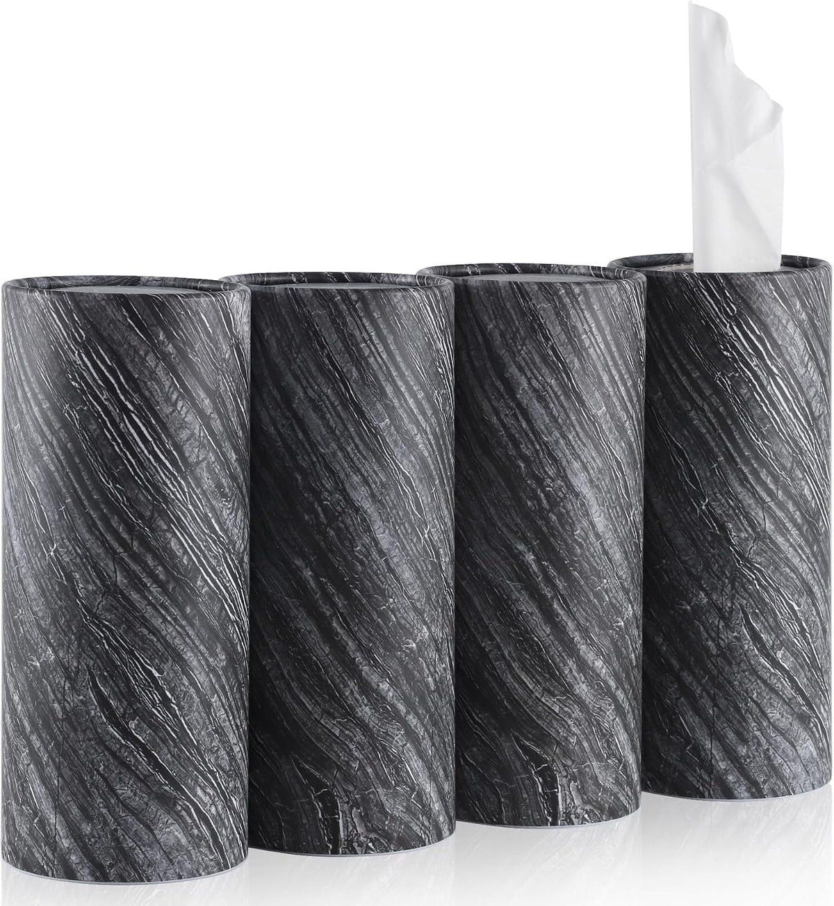 Car Tissue Holder, 4 Pack Car Cup Holder Facial Tissues with Travel Tissue Bag, Quick and Convenient Flower Combination Car Tissue Box(4 Canisters/200 Tissues) Black - Red mysite