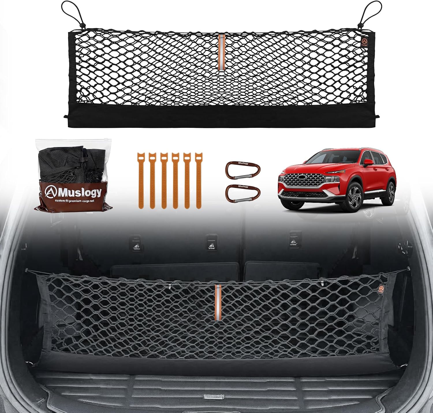 Truck Bed Cargo Net Trunk Netting Compatible with 2013-2026 Chevy Silverado & GMC Sierra 1500/2500HD/3500HD Accessories, Pickup Cargo Organizer SUV Sedan Storage Net w/Heavy Duty Carabiners mysite