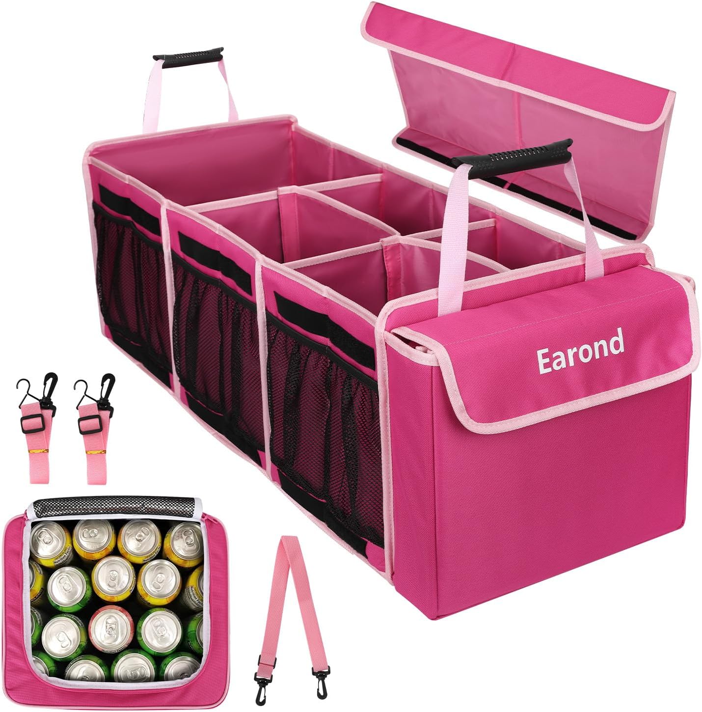 Large Trunk Organizer with Portable Leakproof Cooler Bag,Foldable Cover,Adjustable Securing Straps,Collapsible Trunk Organizer for Suv Car Truck Sedan (4-in-1 with Cooler) mysite