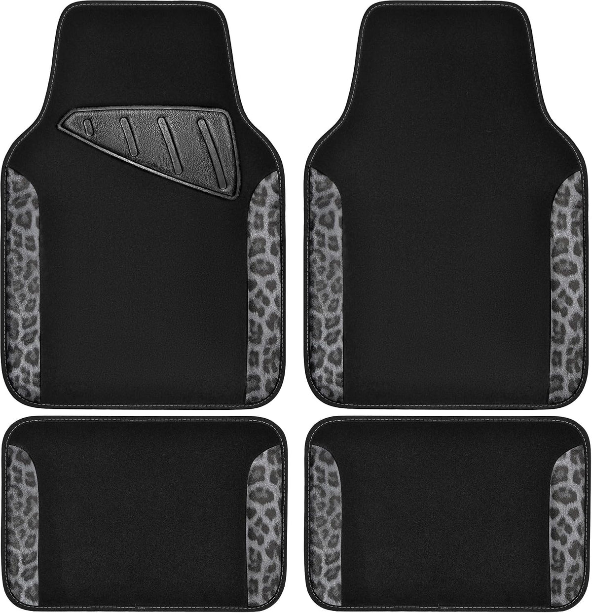 CAR PASS Leopard Print Faux Leather Car Seat Covers & Leopard Car Mats&Leopard Steering Wheel Cover Seat Belt Pad Universal Car Accessories for SUV,Van,Saden,Truck Automobile Interior Sets mysite