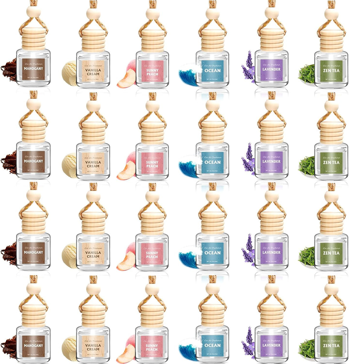 AROIC 6Pack Car Air Freshener, Hanging Essential Oil Air Freshener Diffuser mysite