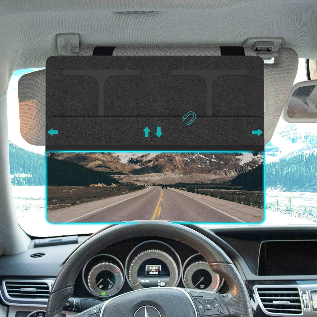 NAZZO Car Visor Extender Sun Blocker, Polarized Sunvisor Extension with Removable Magnetic PC Lens, Anti Glare Car Visor Extended for Safe Driving, Universal for SUV, Family Automotive, Black mysite