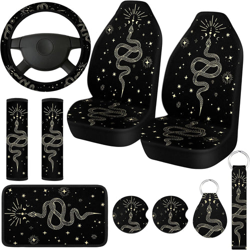 10 Pcs Car Seat Covers Set for Women Front Steering Wheel, Witch mysite